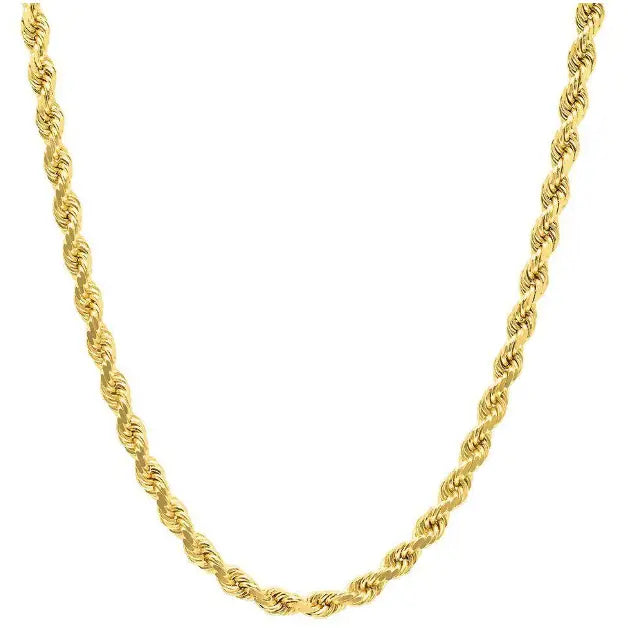 10k Solid Gold 3mm Rope Necklace 18 inches