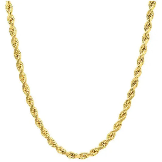 10k Solid Gold 3mm Rope Necklace 18 inches